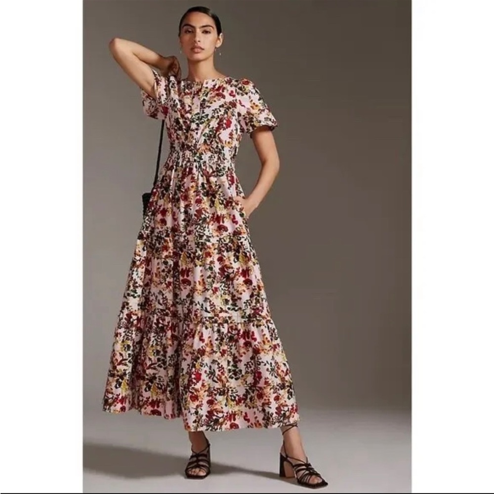 NWT Maeve Anthropologie "The Somerset" Maxi Dress Pink/Rose Size XXS